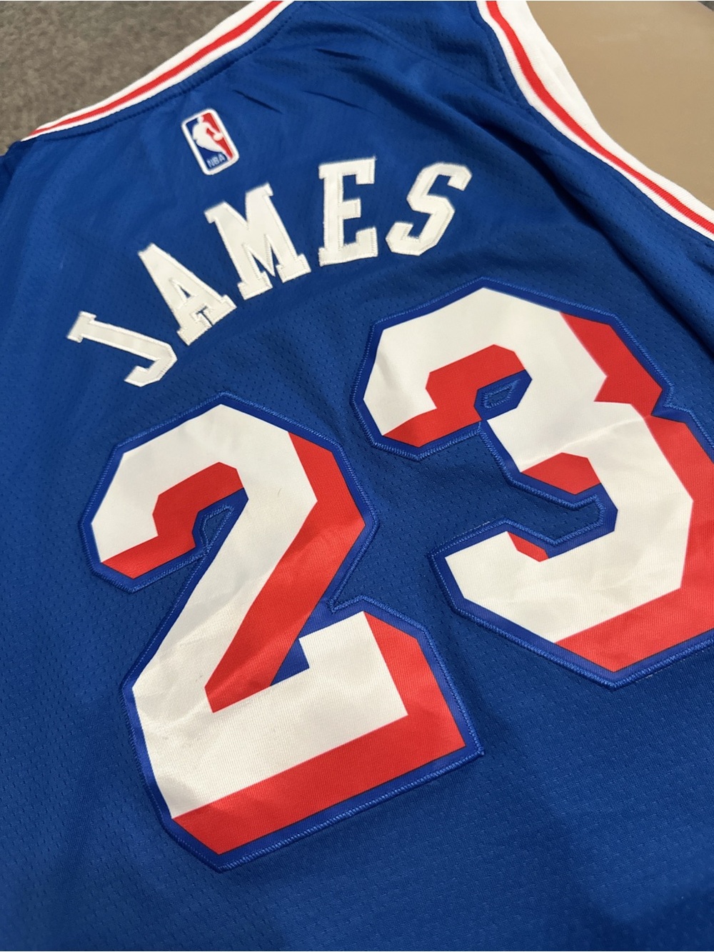 NBA Blue Jersey with Red & White Number 23 - JAMES